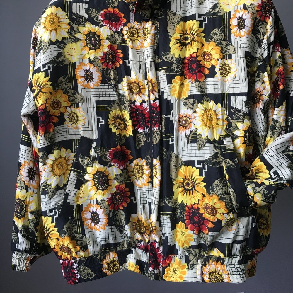 FUDA International Floral Silk Bomber Jacket - Picture 2 of 7